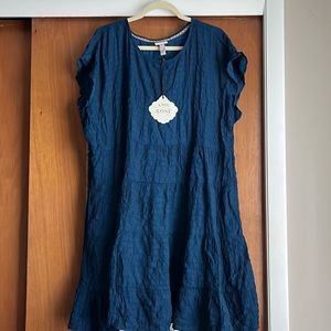 NWT Knox Rose navy tiered swing dress knee length